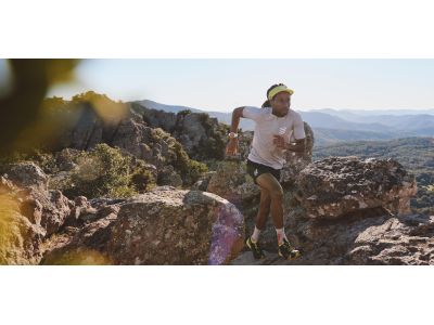 Tricou COMPRESSPORT Trail cu jumătate de fermoar, albastru