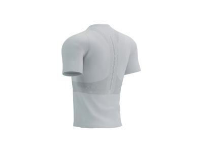 Tricou îndrăgit COMPRESSPORT Trail Half-Zip, alb