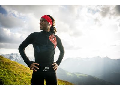 COMPRESSPORT Winter Trail Postural T-Shirt, schwarz/rot