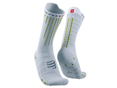 COMPRESSPORT Aero ponožky, White/Lime