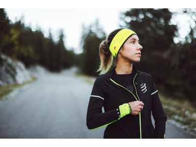 COMPRESSPORT Headband ON/OFF Flash čelenka, Fluo Yellow/Black