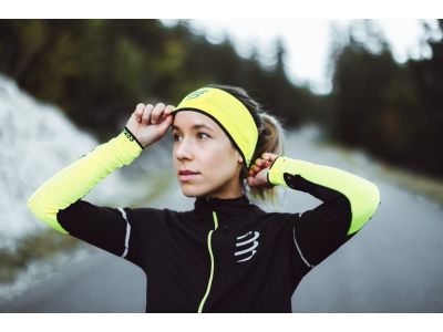 COMPRESSPORT Headband ON/OFF Flash čelenka, Fluo Yellow/Black