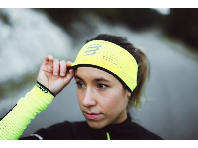 COMPRESSPORT Headband ON/OFF Flash headband, Fluo Yellow/Black