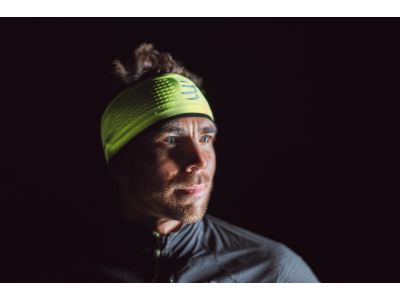 COMPRESSPORT Headband ON/OFF Flash headband, Fluo Yellow/Black