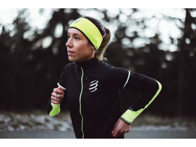 COMPRESSPORT Headband ON/OFF Flash čelenka, Fluo Yellow/Black