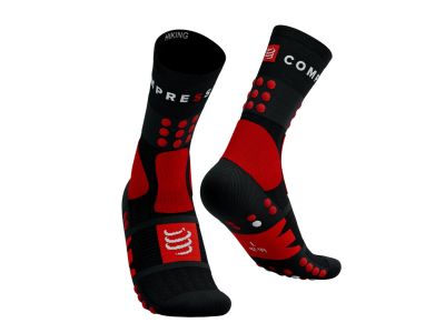 COMPRESSPORT Hiking ponožky, čierna/červená/biela