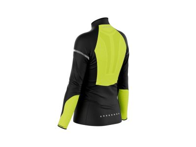 COMPRESSPORT Hurricane Windproof Flash women&#39;s jacket, Black/Fluo Yellow