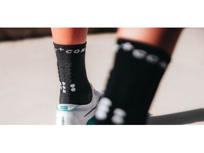 Skarpety COMPRESSPORT Pro Marathon V2.0, czarny/bezpieczny żółty/neoróżowy