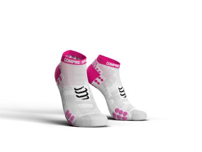 COMPRESSPORT Pro Racing v3.0 Run Low socks, white/pink