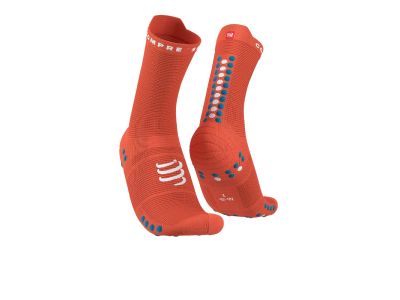 COMPRESSPORT Pro Racing v4.0 Run High ponožky, Orangeade/Fjord Blue