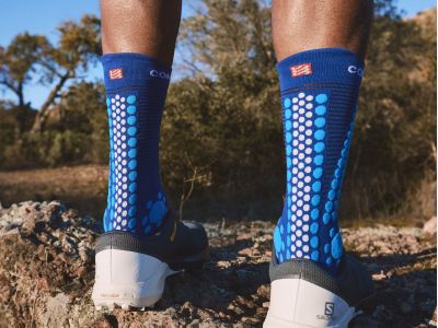 COMPRESSPORT Pre Racing v4.0 Trail Socks, RF Green/DK Cheddar