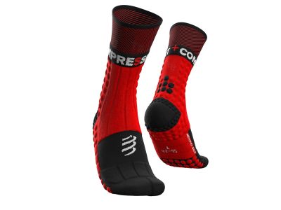 COMPRESSPORT Pro Racing Winter Trail ponožky, červená/černá
