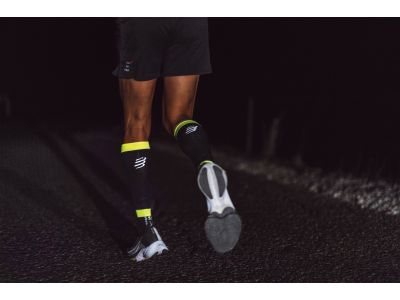 COMPRESSPORT R2 3.0 Flash Wadenärmel, Schwarz/Fluo Gelb