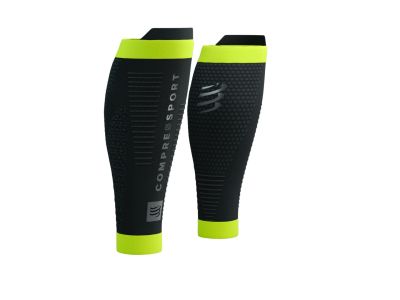 Mâneci pentru gambe COMPRESSPORT R2 3.0 Flash, Negru/Galben Fluo