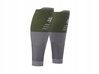 COMPRESSPORT R2v2 RF Wadenmanschetten, Grün/Stahlgrau