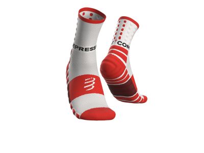 COMPRESSPORT Shock Absorb ponožky, biela/červená