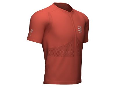 COMPRESSPORT Trail Half-Zip Fitted tričko, Red Clay