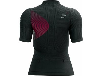 COMPRESSPORT Trail Postural women&#39;s jersey, Black/Persian Red