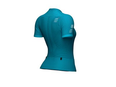 COMPRESSPORT Trail Postural women&#39;s jersey, Enamel/Paradise Green