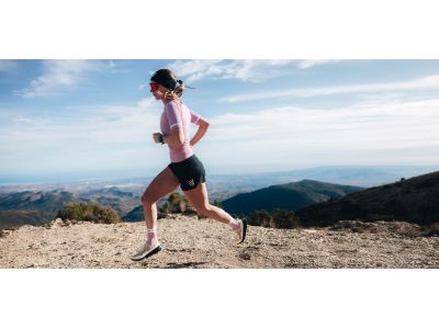 Tricou damă COMPRESSPORT Trail Postural, Garnet Rose