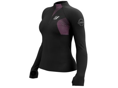 Damska koszulka T-shirt COMPRESSPORT Winter Trail Postural, Magnet/Magenta