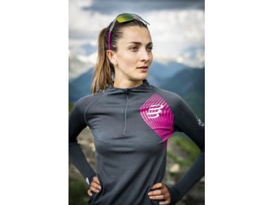 COMPRESSPORT Winter Trail Postural women&#39;s T-shirt, Magnet/Magenta