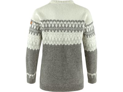 Pulover de damă Fjällräven Övik Path Knit, gri/alb cretă