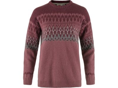 Sweter damski Fjällräven Övik Path Knit, Mesa Fioletowy/Ciemny Granat