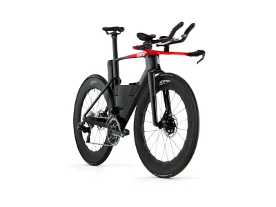 Bicicleta BMC Speedmachine 01 LTD, negru fum/rosu neon