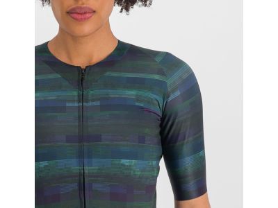 Tricou dama Sportful GLITCH BOMBER, negru multicolor