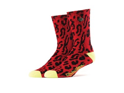 Skarpety Troy Lee Designs Cheetah Crew Socks w kolorze czerwonym