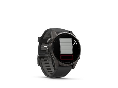 Garmin fenix 8 - 43 mm, AMOLED Sapphire hodinky, Carbon Gray DLC Titanium, black/pebble gray band