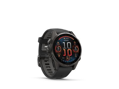 Garmin fenix 8 - 43 mm, AMOLED Sapphire watch, Carbon Gray DLC Titanium, black/pebble gray band