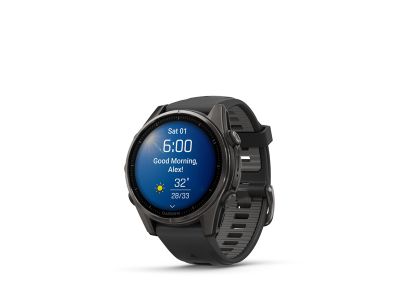 Garmin fenix 8 - 43 mm, AMOLED Sapphire watch, Carbon Gray DLC Titanium, black/pebble gray band