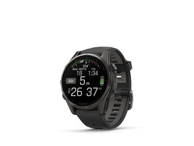 Garmin fenix 8 - 43 mm, AMOLED, Sapphire hodinky Carbon Gray DLC Titanium, Black/Pebble Gray band