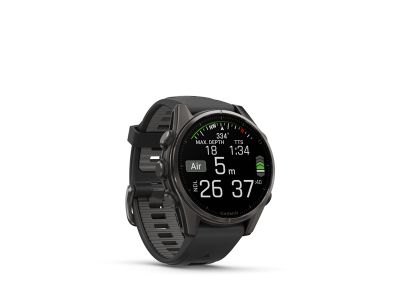 Garmin fenix 8 - 43 mm, AMOLED, Sapphire hodinky Carbon Gray DLC Titanium, Black/Pebble Gray band