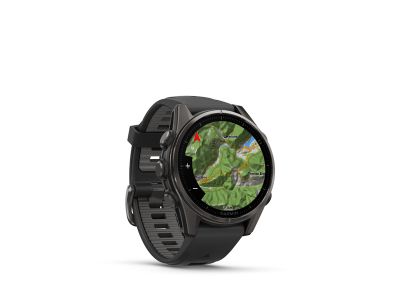 Garmin fenix 8 - 43 mm, AMOLED Sapphire hodinky, Carbon Gray DLC Titanium, black/pebble gray band