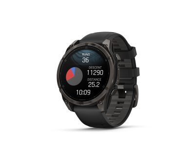 Garmin fenix 8 - 47 mm, AMOLED, Sapphire watch, Carbon Gray DLC Titanium, Black/Pebble Gray band