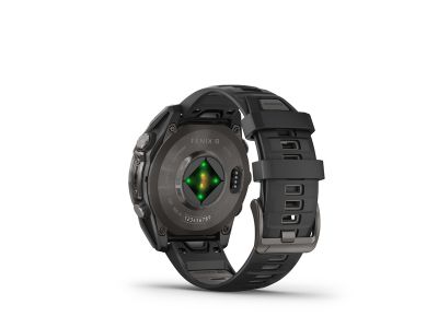 Garmin fenix 8 - 47 mm, AMOLED, Sapphire hodinky, Carbon Gray DLC Titanium, Black/Pebble Gray band