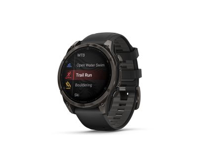 Garmin fenix 8 - 47 mm, AMOLED, Sapphire watch, Carbon Gray DLC Titanium, Black/Pebble Gray band