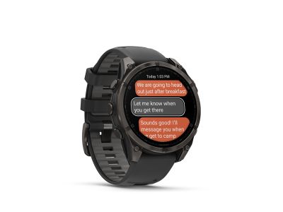 Garmin fenix 8 - 47 mm, AMOLED, Sapphire hodinky, Carbon Gray DLC Titanium, Black/Pebble Gray band