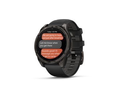 Garmin fenix 8 - 47 mm, AMOLED Sapphire watch, Carbon Gray DLC Titanium, black/pebble gray band