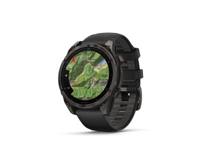 Garmin fenix 8 - 47 mm, AMOLED Sapphire hodinky, Carbon Gray DLC Titanium, black/pebble gray band