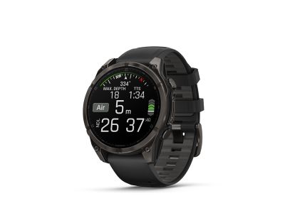 Garmin fenix 8 - 47 mm, AMOLED, Sapphire hodinky, Carbon Gray DLC Titanium, Black/Pebble Gray band