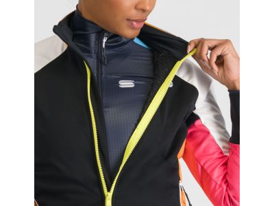 Sportful APEX dámská bunda, black/white/yellow/pink