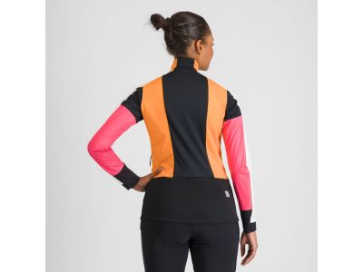 Sportful APEX Damenjacke, Schwarz/Weiß/Gelb/Pink