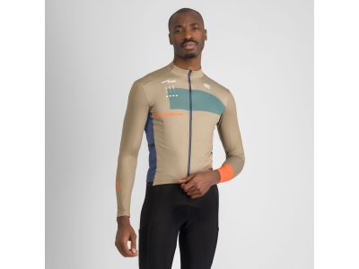 Sportful BREAKOUT SUPERGIARA THERMAL zateplený dres, olive green galaxy blue orange