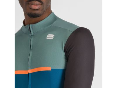 Tricou Sportful PISTA THERMAL, albastru verde negru portocaliu