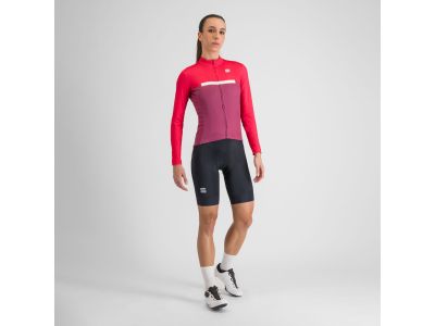 Damska koszulka rowerowa Sportful PISTA THERMAL w kolorze malinowo-różowo-białym