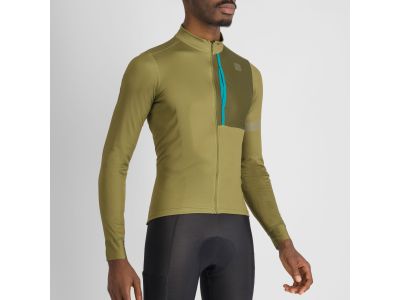 Sportful koszulka rowerowa SUPERGIARA THERMAL w kolorze leśnej zieleni